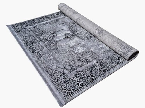 Dywan vintage Exclusive 249 szaro-czarny zwinięty w rulon