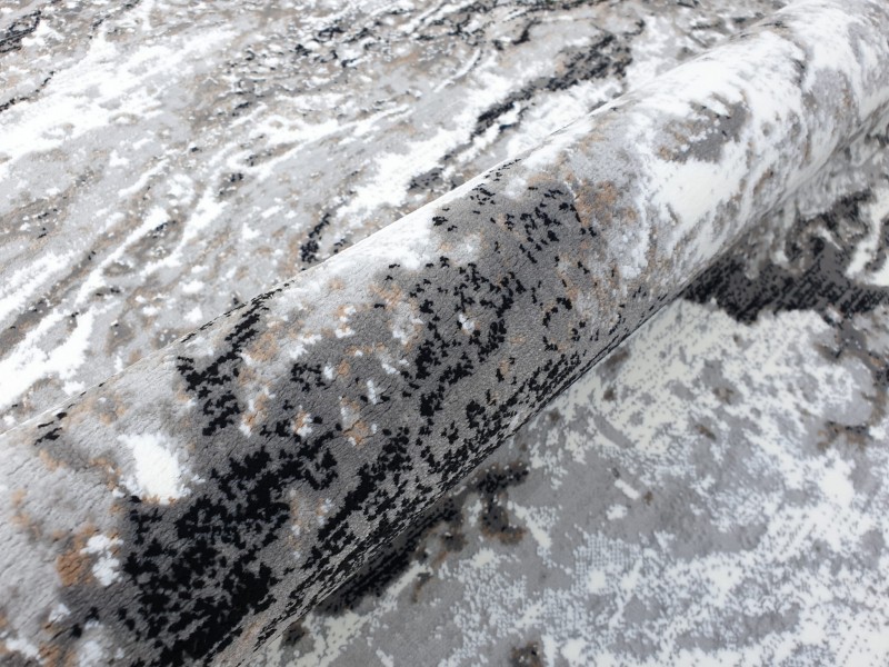 Runo dywanu wzór marmur Exclusive 100 szaro-czarnego