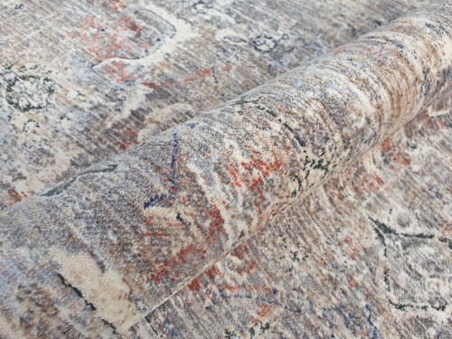 Wzór w stylu vintage dywanu owalnego Kentucky 546 niebieskiego