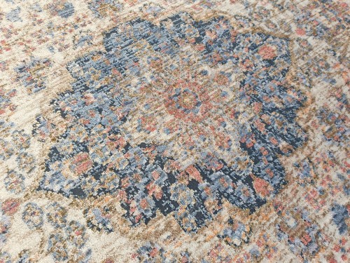 Detal dywanu owalnego tradycyjnego Kentucky 572 niebieski