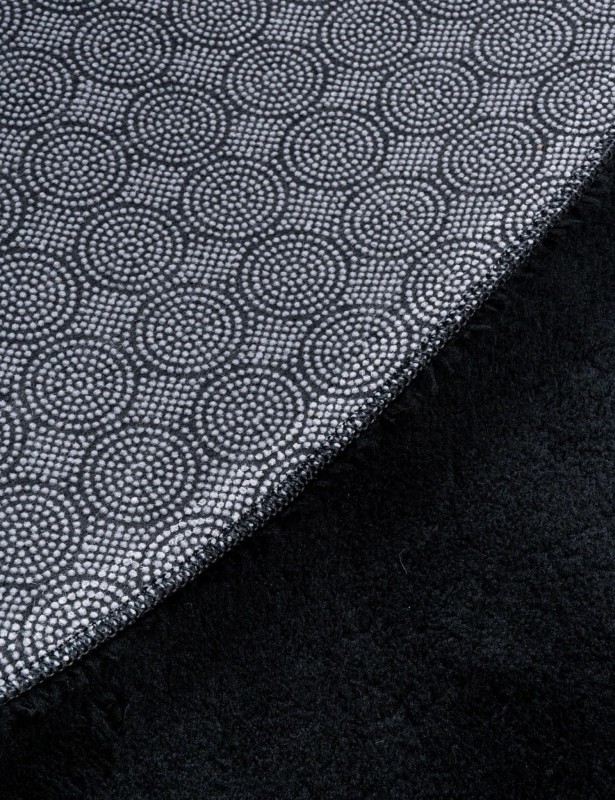 Dywan okrągły pluszowy Loren czarny dywanywitek_pl_3