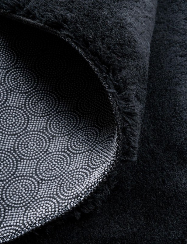 Dywan okrągły pluszowy Loren czarny dywanywitek_pl_4