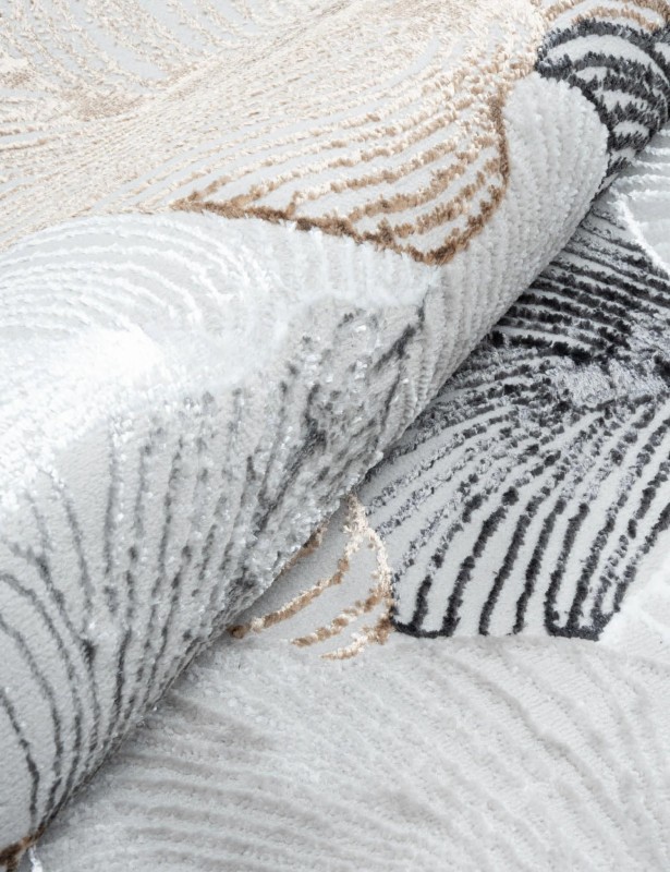 Runo dywanu Creation  liście szaro-beżowy