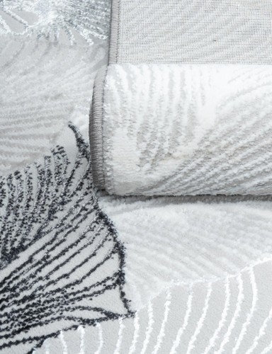 Bok dywanu Creation  liście szaro-beżowy