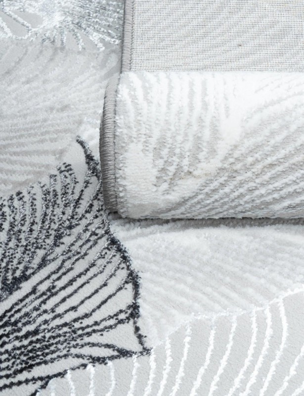 Bok dywanu Creation  liście szaro-beżowy