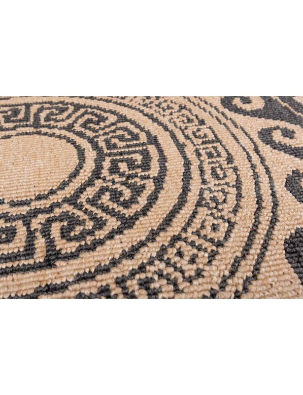 Zbliżenie runa dywanu okrągłego zewnętrznego outdoor Delmar Grecki brąz