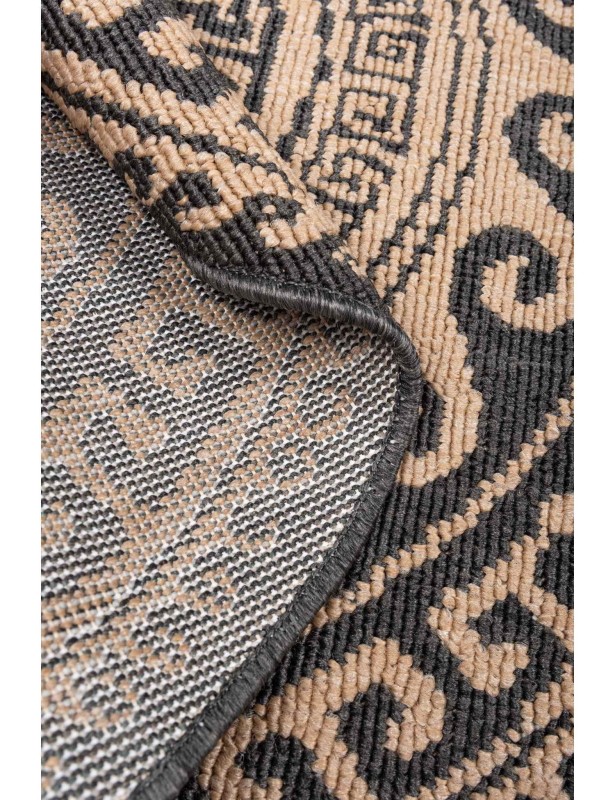 Spód i runo dywanu okrągłego zewnętrznego outdoor Delmar Grecki brąz