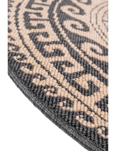 Bok dywanu okrągłego zewnętrznego outdoor Delmar Grecki brąz