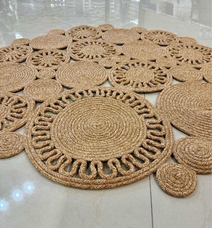 Dywan pleciony okrągły Zoja beżowy 4011 _dywanywitek_pl_detal_2