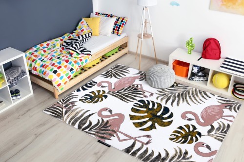 dywan-petit-garden-flamingi-liscie-monstery-krem-dywanywitek-2