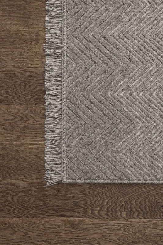 Dywan wełniany Agnella Noble Poco szary - frędzle