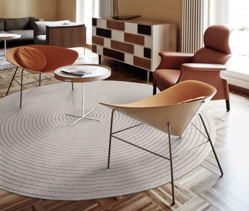 Dywan wełniany okrągły Agnella Noble Ruti jasny szary do salonu