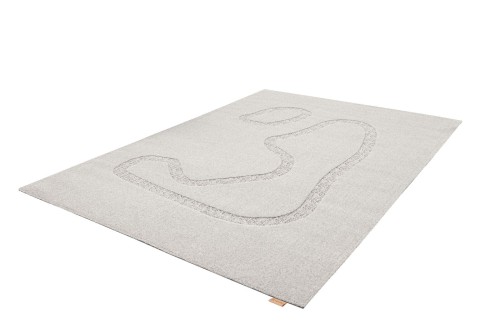 Dywan wełniany Agnella Ladnini Morphic Blooms jasny szary - rzut ukośny