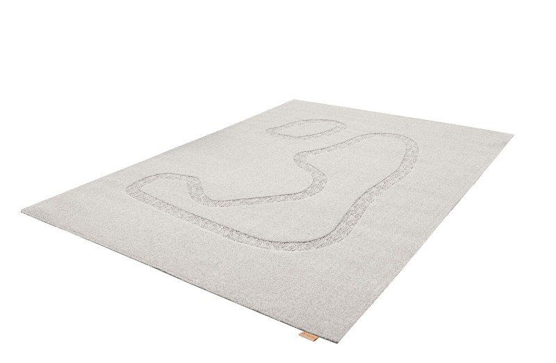 Dywan wełniany Agnella Ladnini Morphic Blooms jasny szary - rzut ukośny