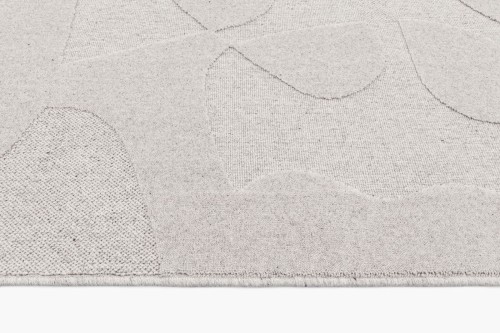 Dywan wełniany Agnella Ladnini Morphic Botanica jasny szary - runo 3d