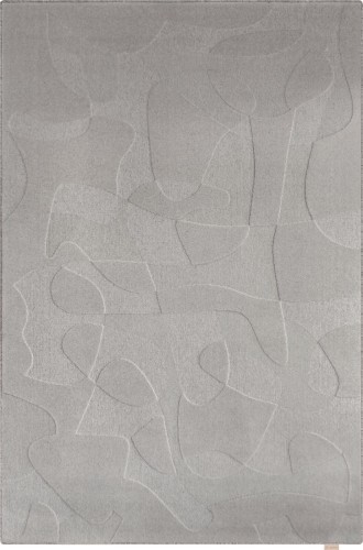 Dywan wełniany Agnella Ladnini Morphic Botanica - kolor szary kształt prostokąt