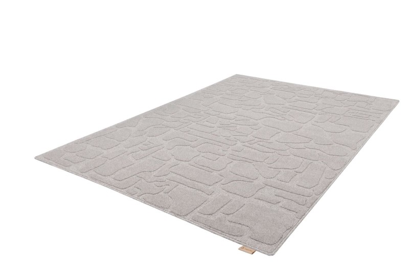 Dywan wełniany Agnella Ladnini Morphic Dunes szary - rzut ukośny