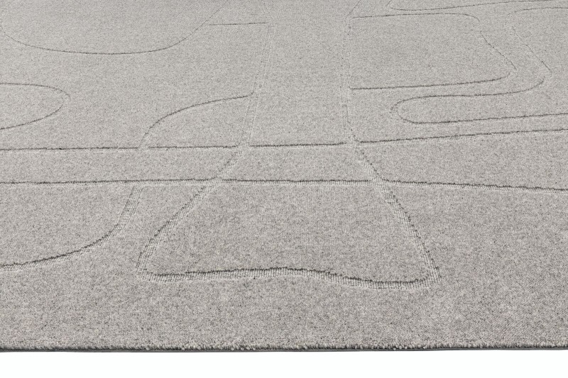 Szary dywan wełniany Agnella Ladnini Morphic - brzeg
