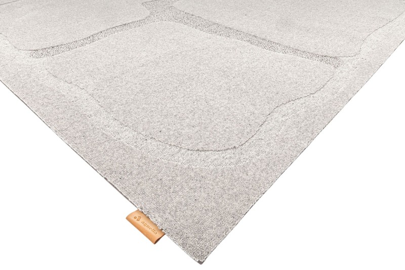 Dywan jasny szary wełniany do salonu Agnella Ladnini Morphic Organica - róg