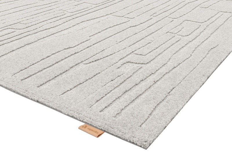 Dywan jasnoszary wełniany Agnella Ladnini Morphic Rifts V - boki