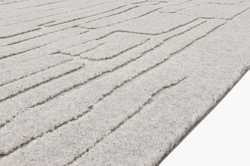 Jasnoszary dywan wełniany Agnella Ladnini Morphic Rifts V - runo