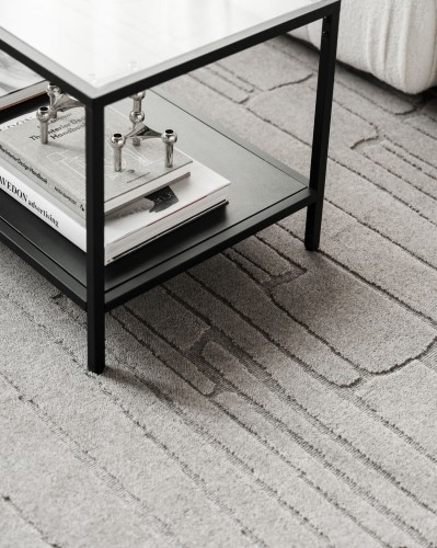 Dywan szary wełniany Agnella Ladnini Morphic Rifts V - wzór