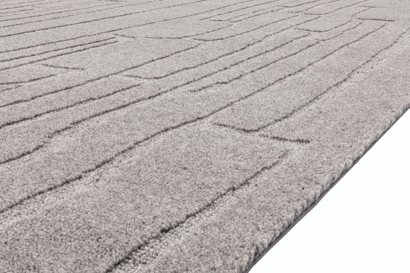 Dywan szary wełniany Agnella Ladnini Morphic Rifts V - runo