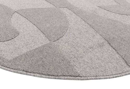 Dywan okrągły wełniany Agnella Ladnini Morphic Botanica szary - runo