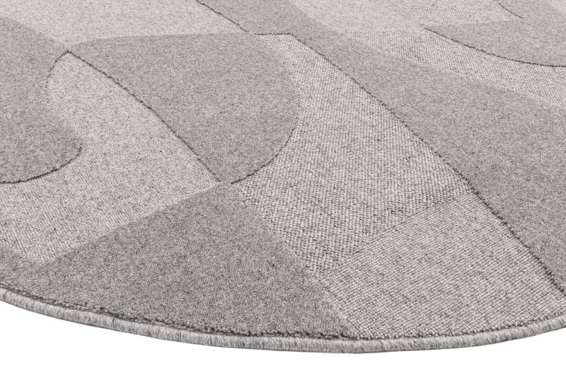 Dywan okrągły wełniany Agnella Ladnini Morphic Botanica szary - runo