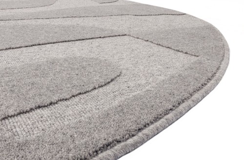Dywan okrągły wełniany Agnella Ladnini Morphic Botanica szary - brzeg