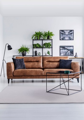 Dywan pluszowy Rabbit Foxy szary w salonie.