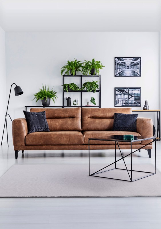 Dywan pluszowy Rabbit Foxy szary w salonie.