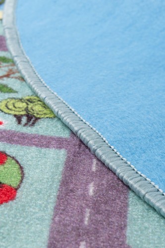 Dywan okrągły Stella Ulice morski spód filcowy dywanywitek.JPG