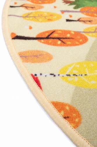 Dywan okrągły Stella Ulice beżowy obszycie brzegu dywanywitek.JPG