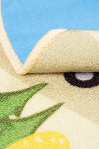 Dywan okrągły Stella Ulice beżowy zwinięty dywanywitek.JPG