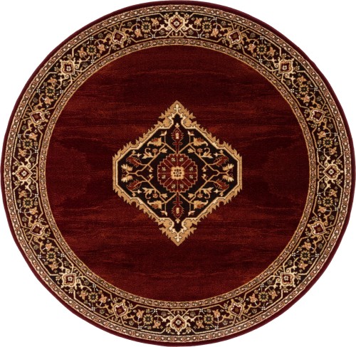 dywan okrągły wełniany tradycyjny Agnella Isfahan Uriasz kolor rubin