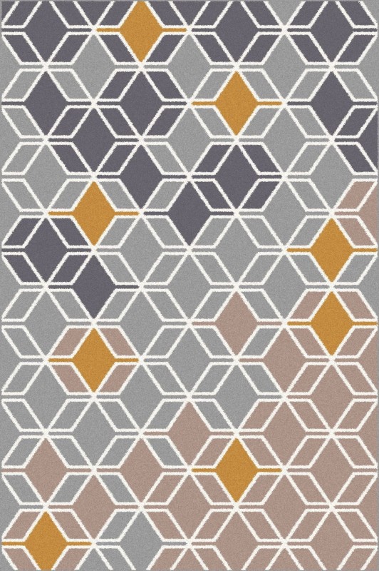 Dywan wzór geometryczny FD Zork popiel
