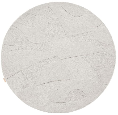 Okrągły jasnoszary dywan wełniany Agnella Ladnini Morphic Botanica