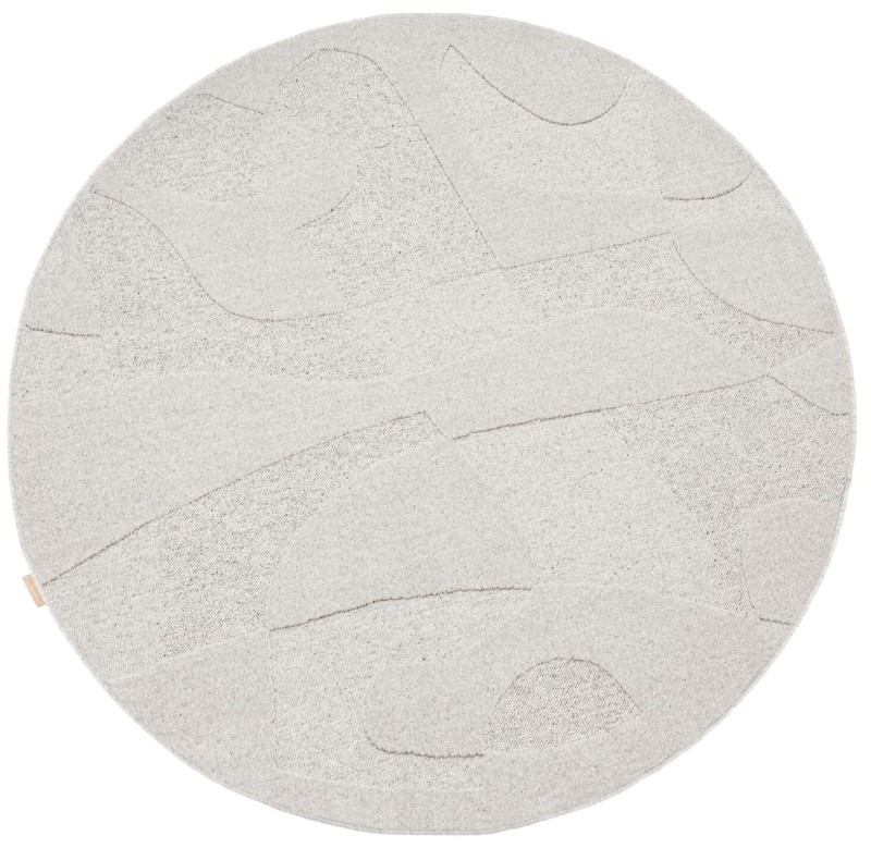 Okrągły jasnoszary dywan wełniany Agnella Ladnini Morphic Botanica