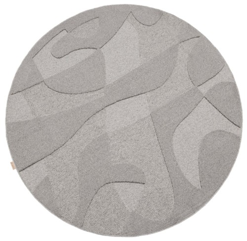 Dywan okrągły wełniany Agnella Ladnini Morphic Botanica szary