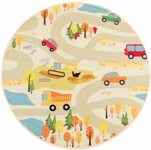 Dywan okrągły Stella w ulice beżowy