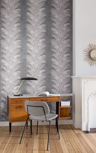 Biurko na tle ściany z tapetą Khroma Cabinet CAB103.jpg