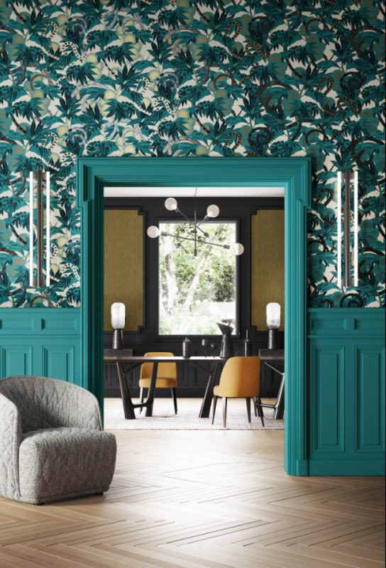 Wejście do jadalni z tapetą Khroma Cabinet CAB203.png