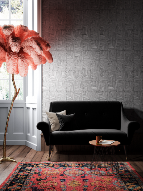 Salon z tapetą Khroma Cabinet CAB402 Verena Midnight.png