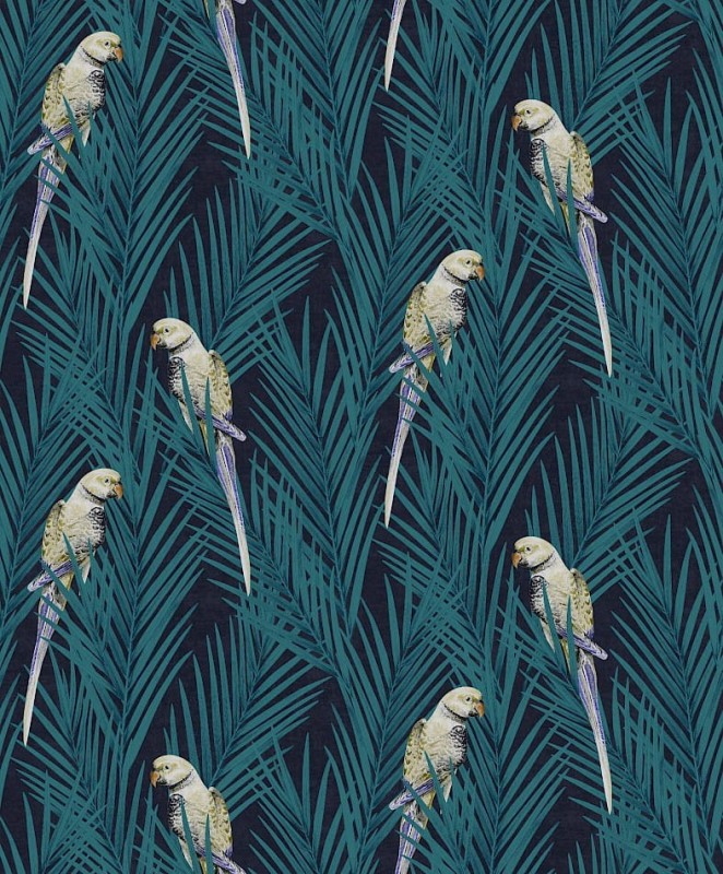 Tapeta z papugami Khroma Cabinet CAB703 Eden Aqua.jpg