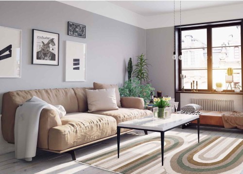 Dywan nowoczesny Moda łuki wielokolorowy do salonu