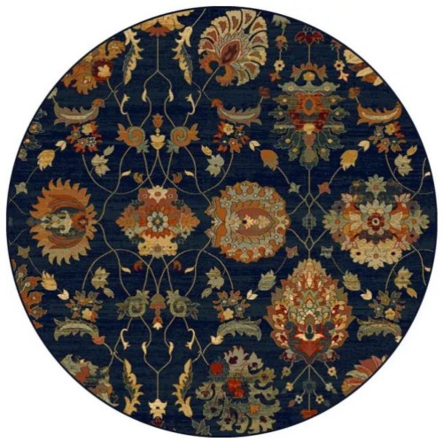 Dywan wełniany okrągły Dywilan Superior Latica Premium navy