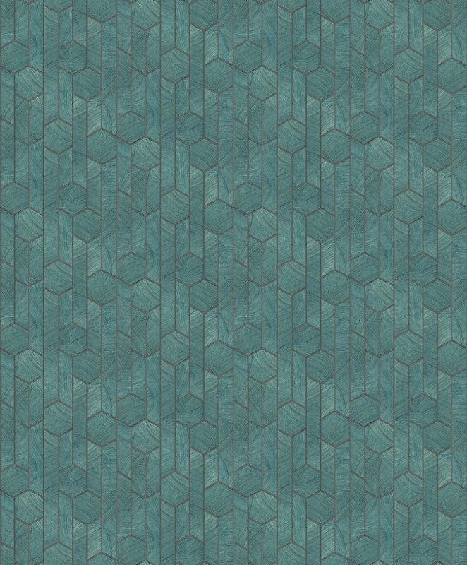 Tapeta geometryczna Khroma Summer SUM104 Kantha Teal.jpg
