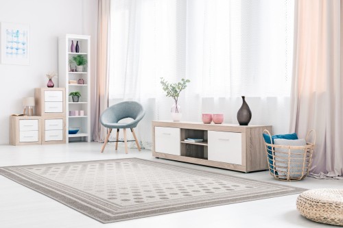 Dywan FD Lori Blovo perła w pokoju dziennym