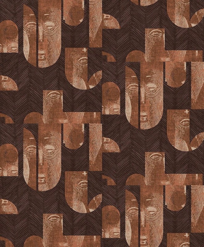 Tapeta etniczne maski Khroma Tribute TRI302 Mask Coconut.jpg